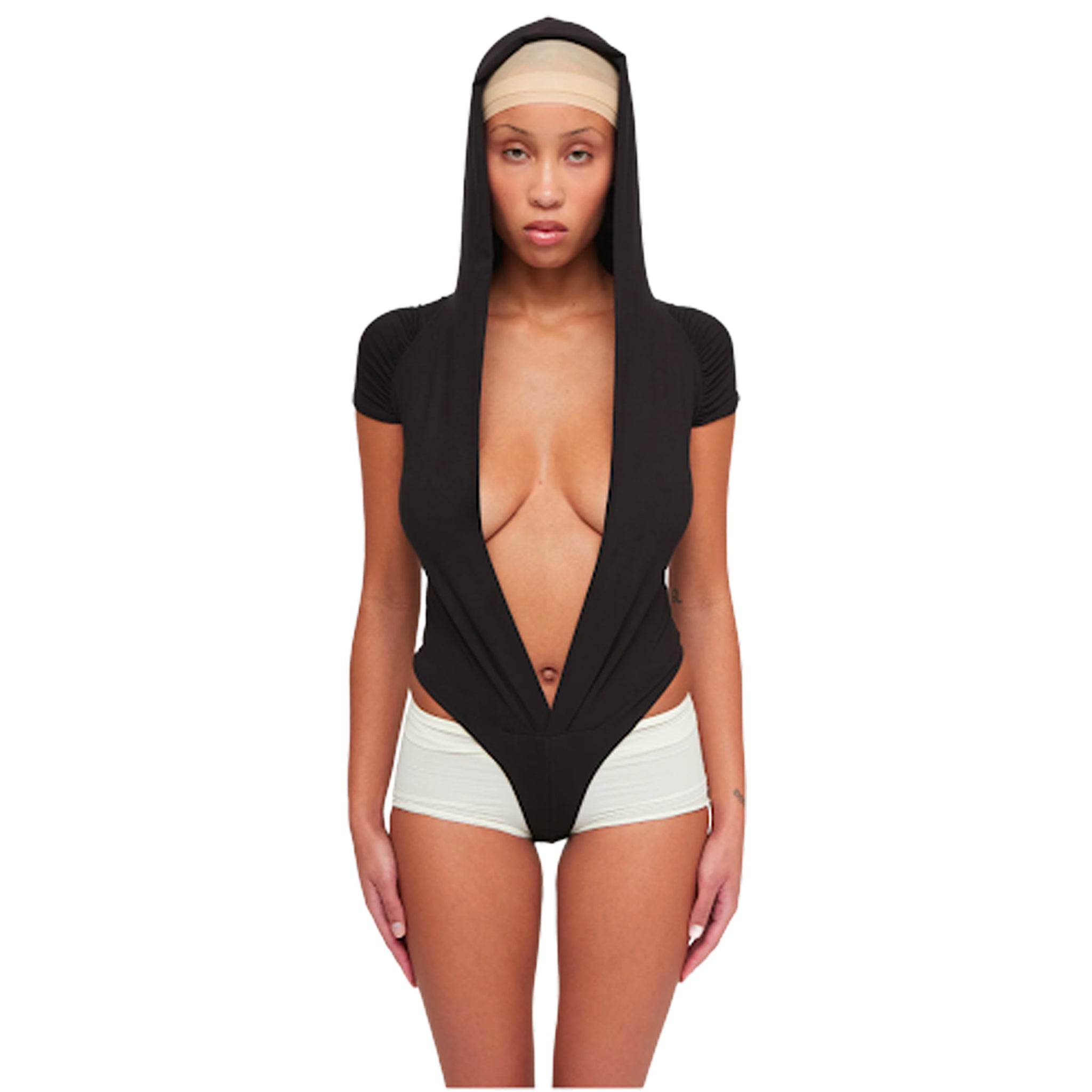 Hooded Bodysuit Black
