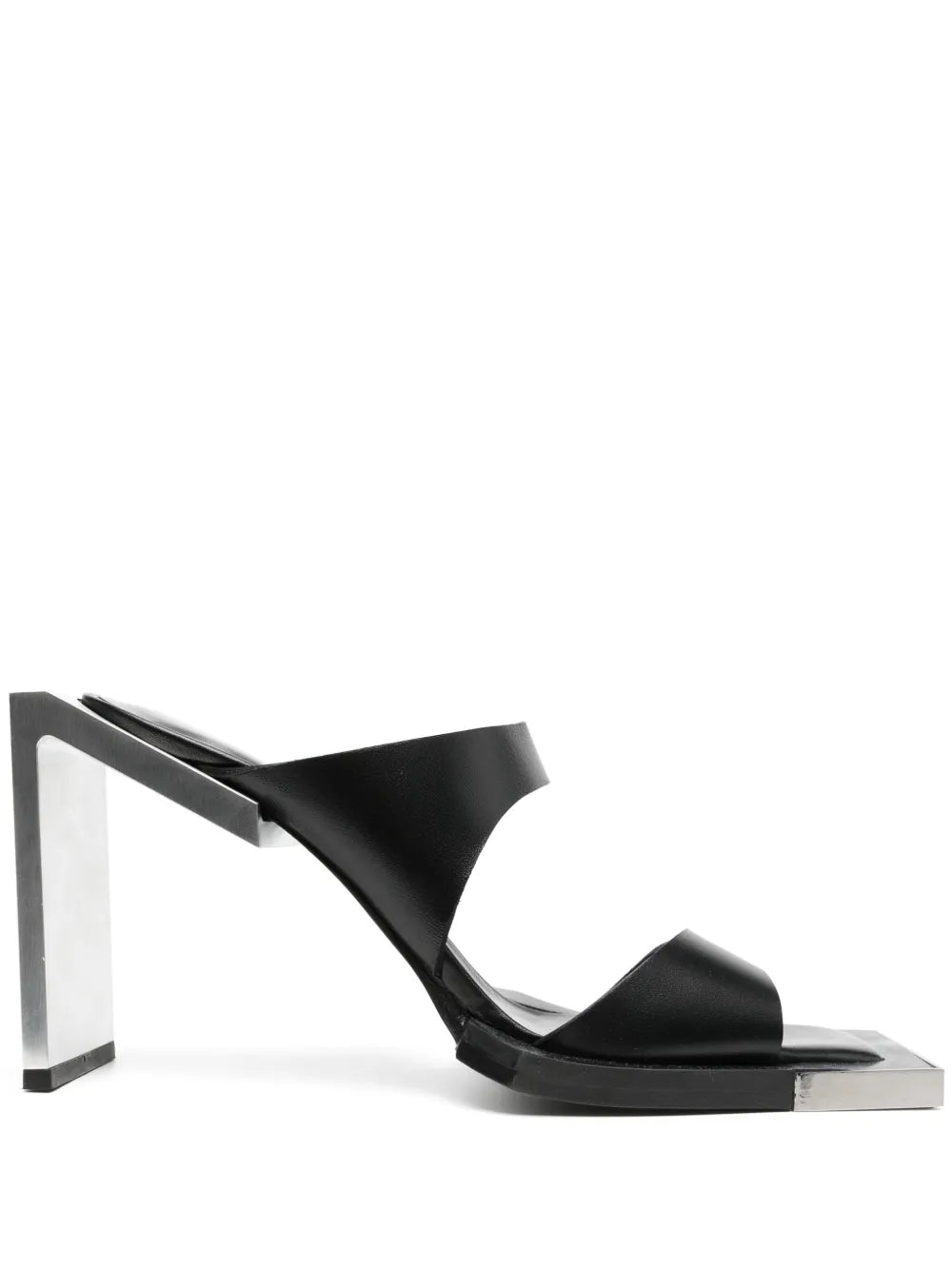 100mm Square Open Toe Leather Sandals