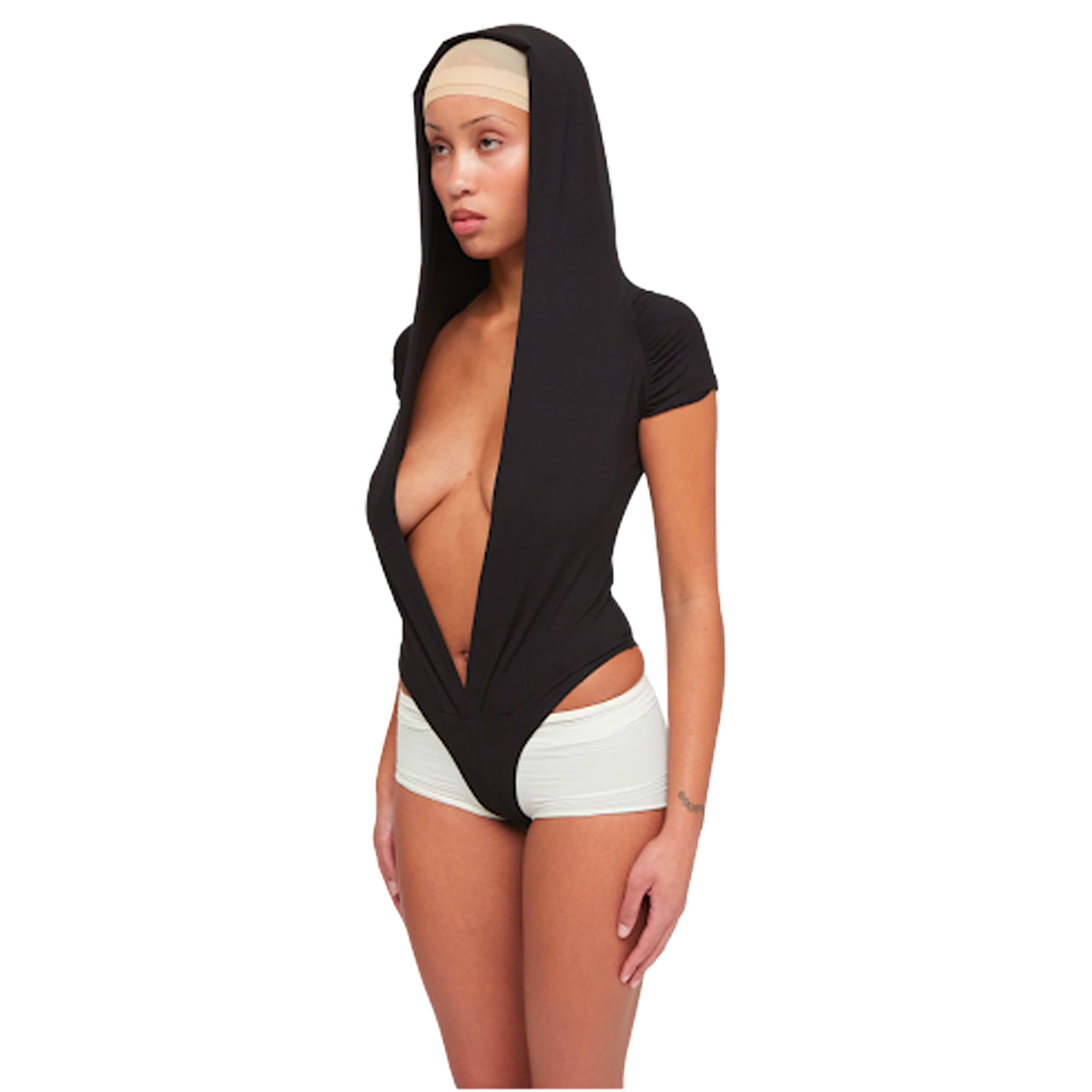 Hooded Bodysuit Black