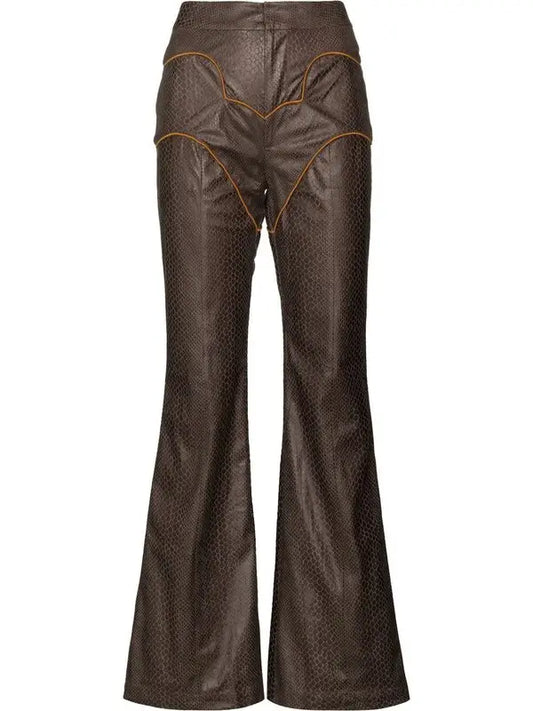 Snakeskin Effect Western Trousers