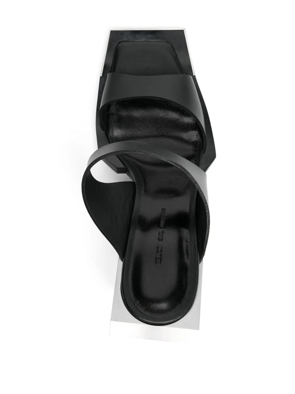 100mm Square Open Toe Leather Sandals