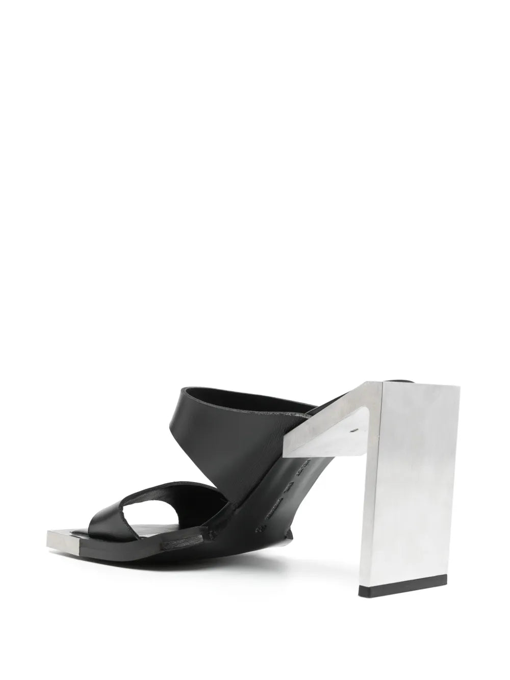 100mm Square Open Toe Leather Sandals