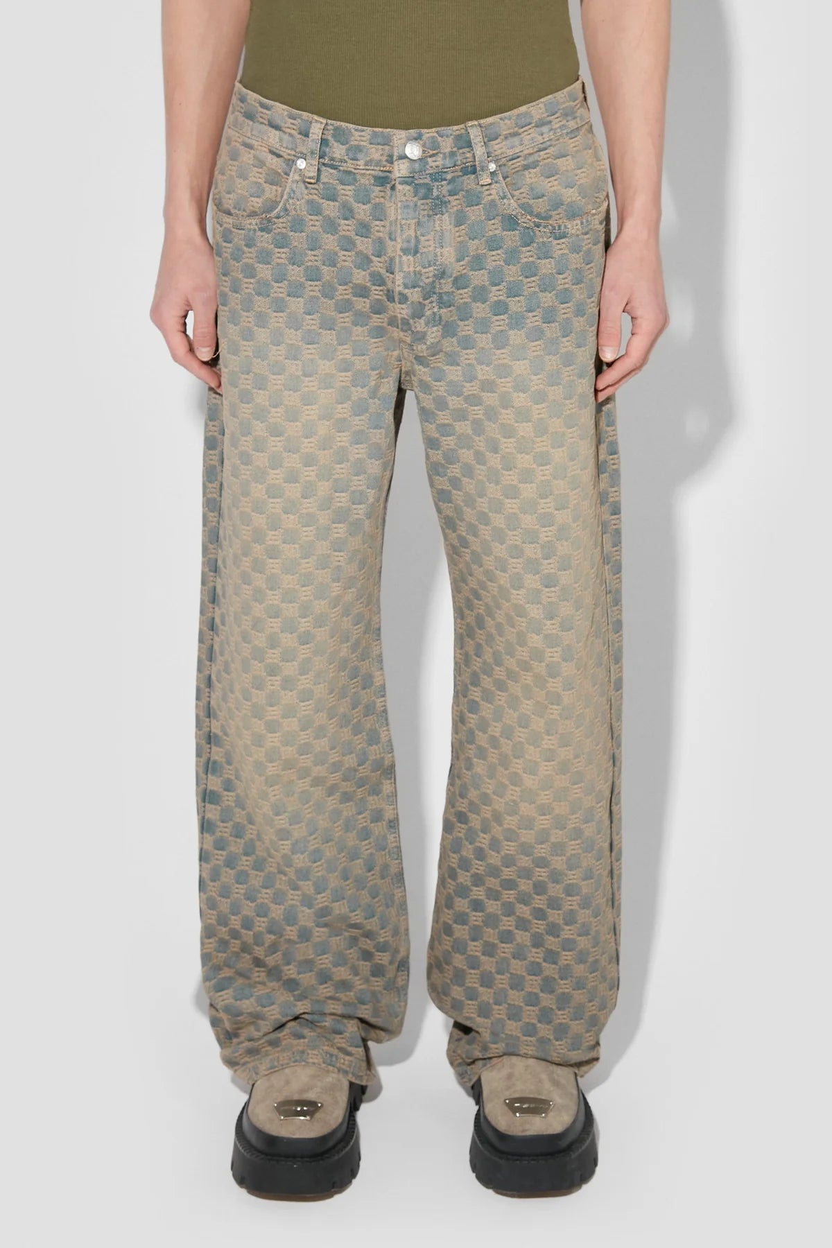 Jacquard Denim Monogram Trousers