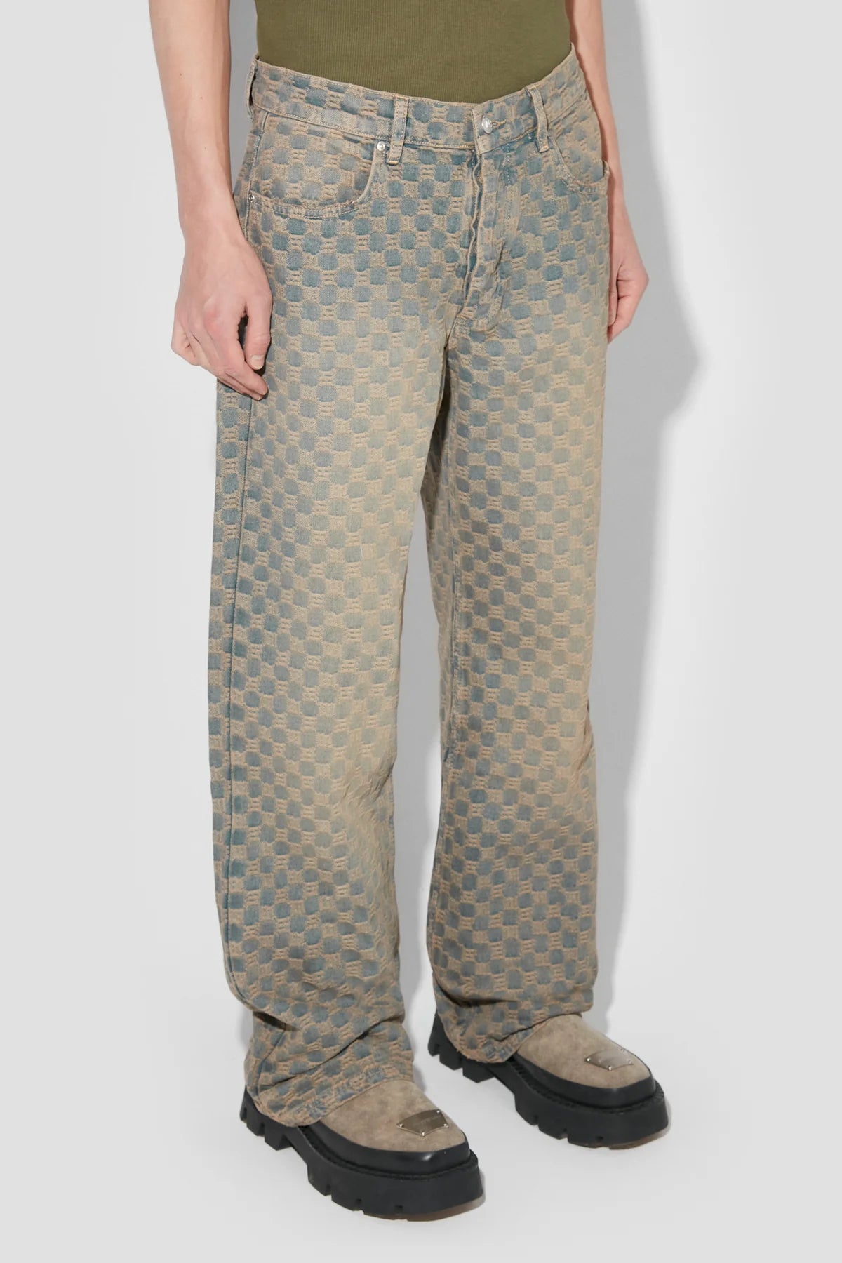 Jacquard Denim Monogram Trousers