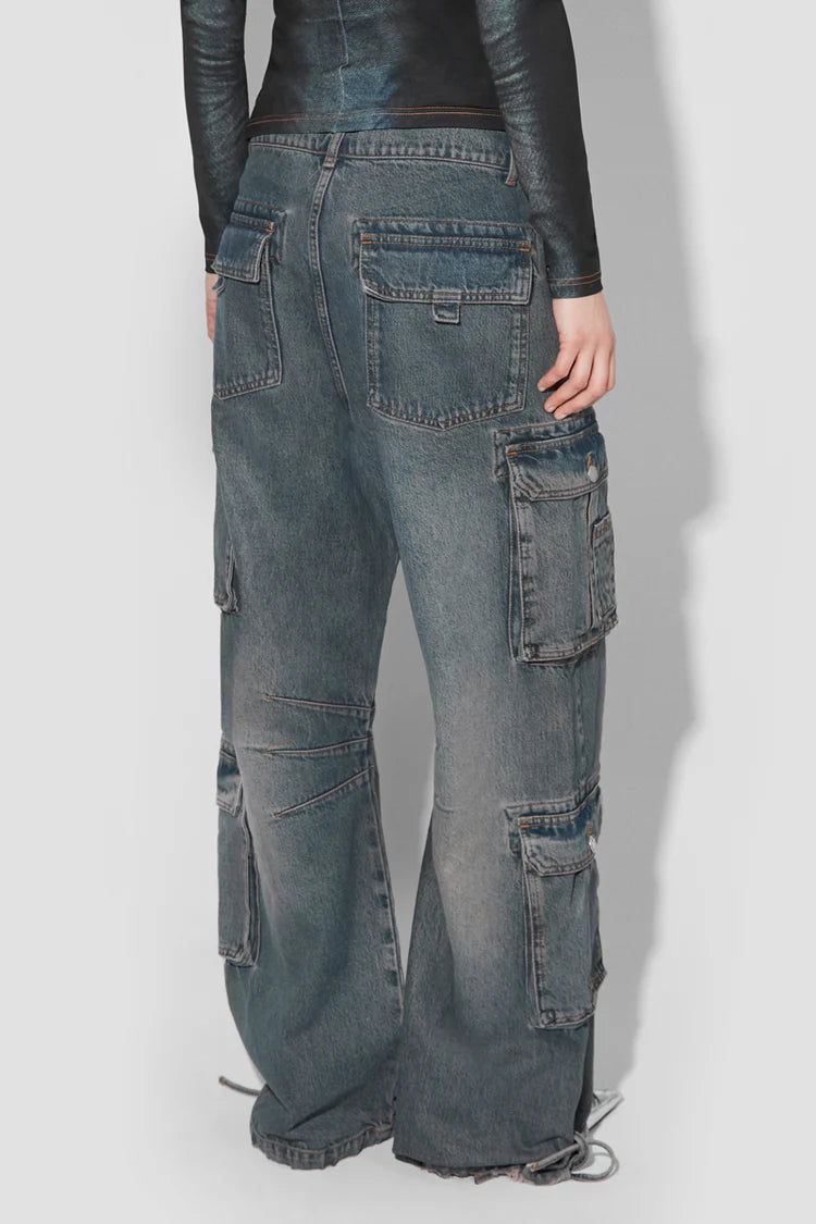Dirt Bath Cargo Denim Trousers