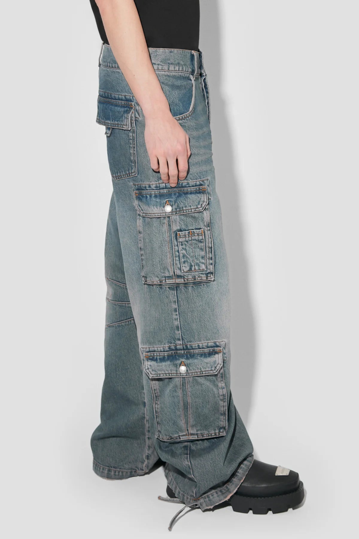 Dirt Bath Cargo Denim Trousers