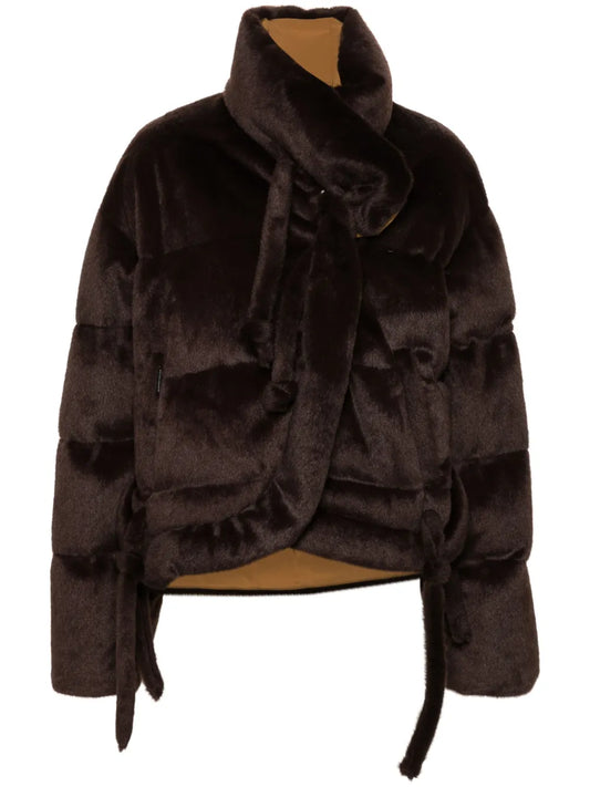Furry Strappy Puffer Jacket