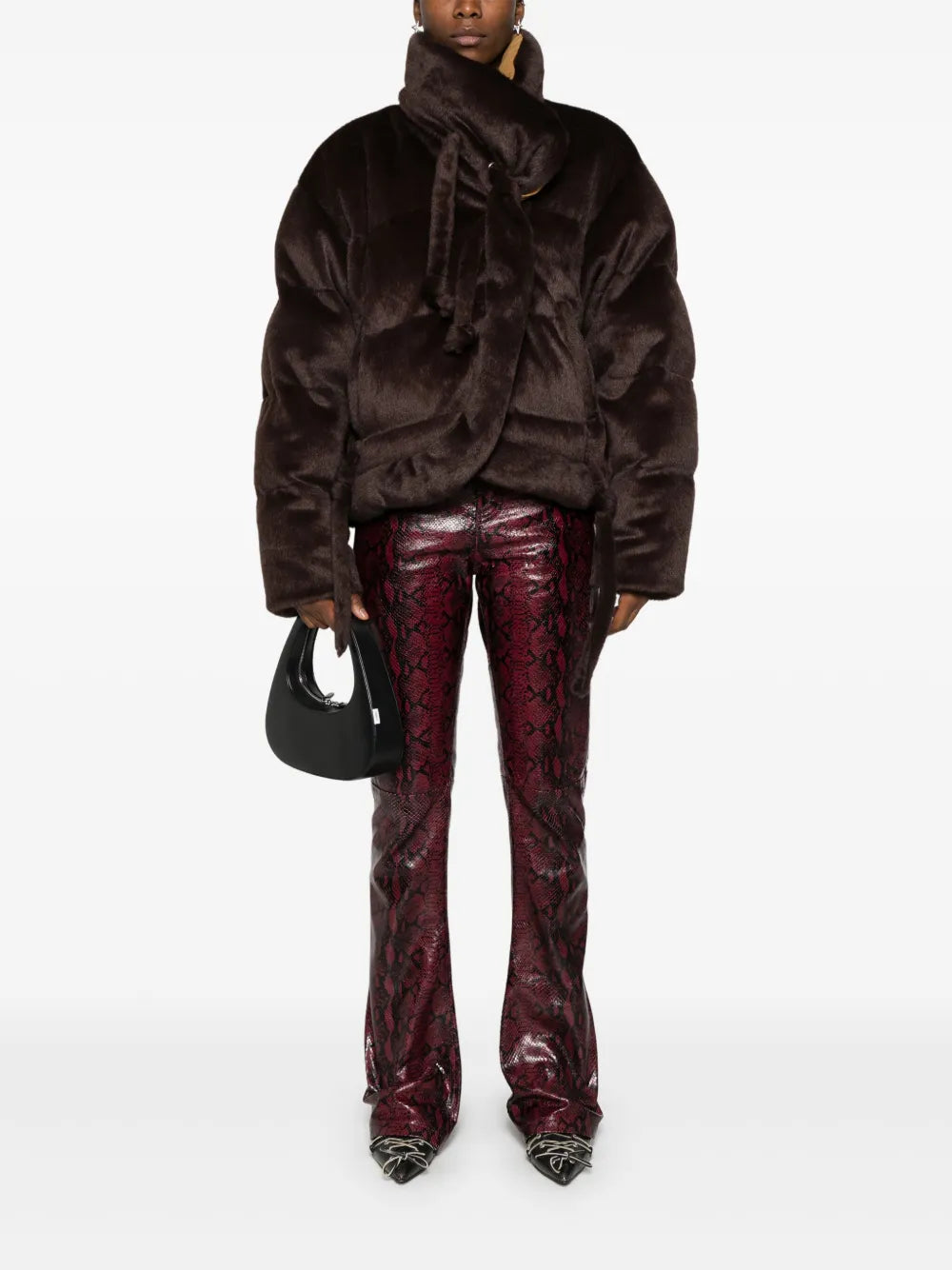 Furry Strappy Puffer Jacket