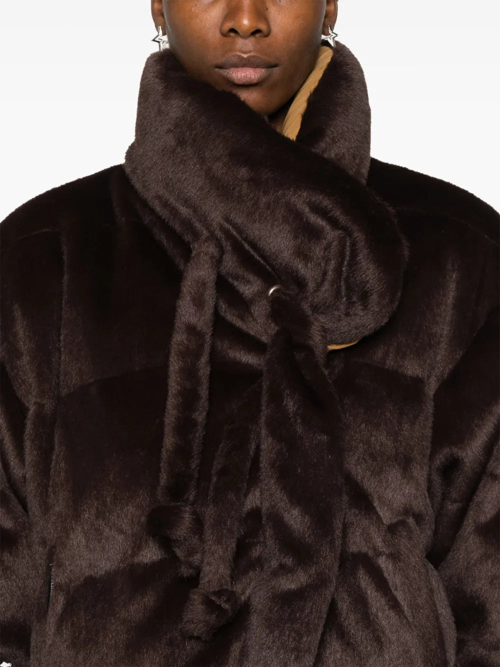 Furry Strappy Puffer Jacket