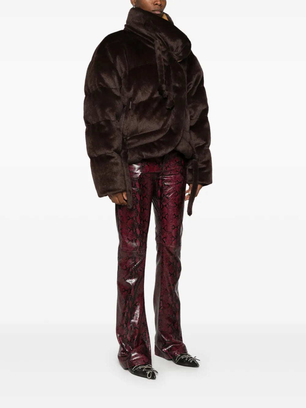 Furry Strappy Puffer Jacket