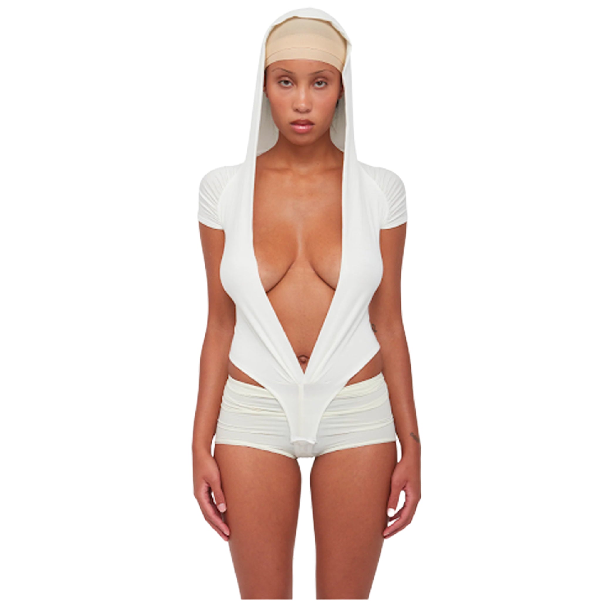 Hooded Bodysuit White