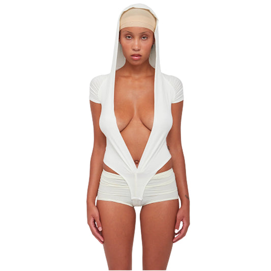 Hooded Bodysuit White