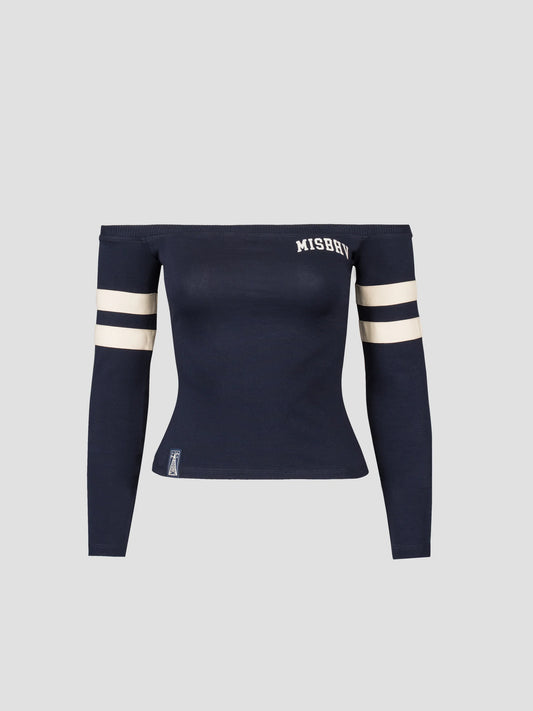 Varsity Off-Shoulder Longsleeve