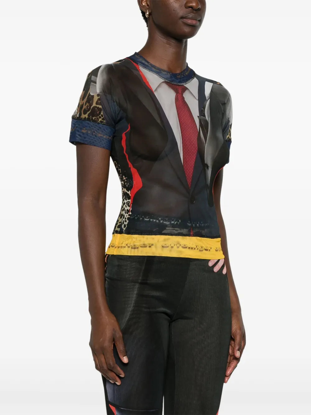 Mesh T-Shirt - Suit print