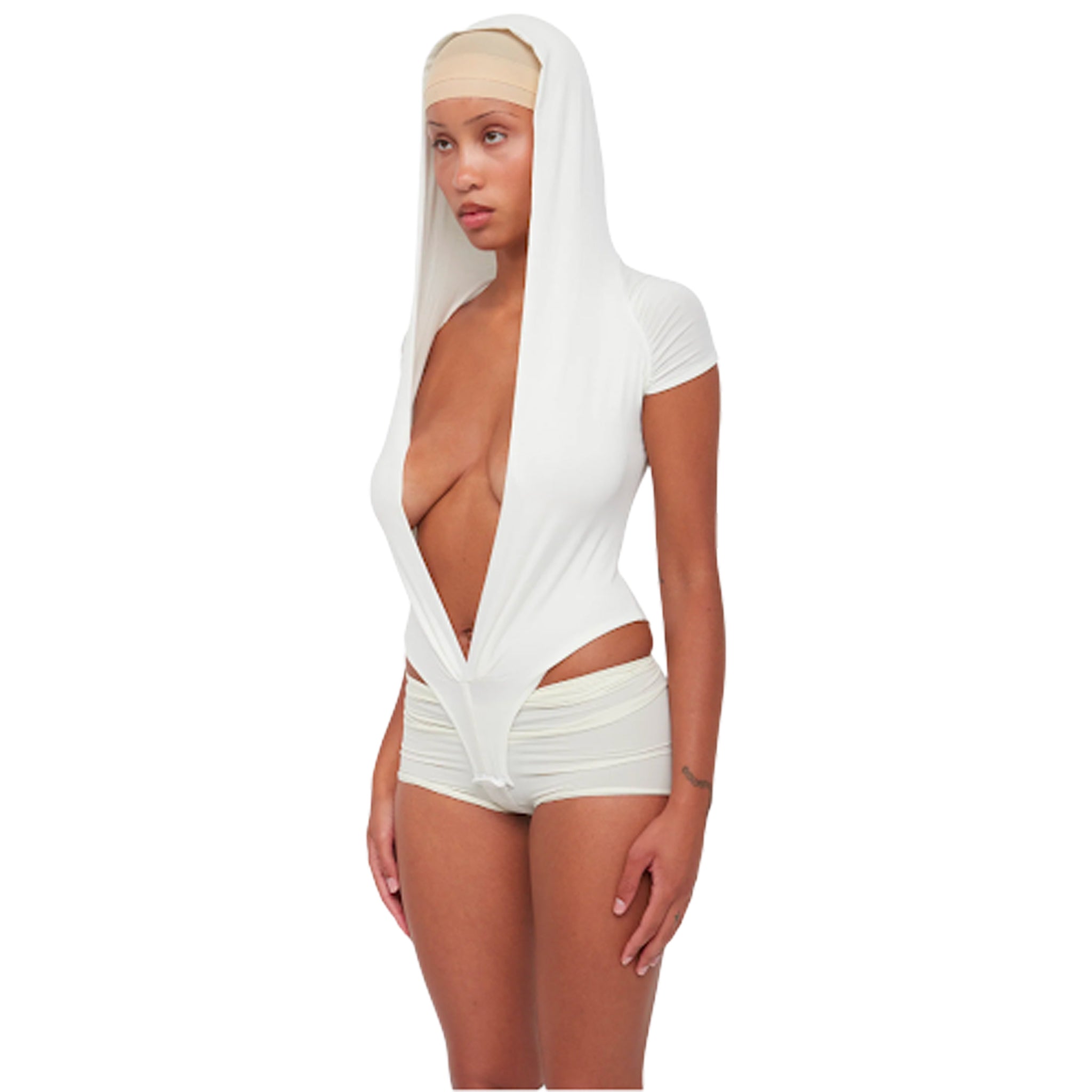 Hooded Bodysuit White