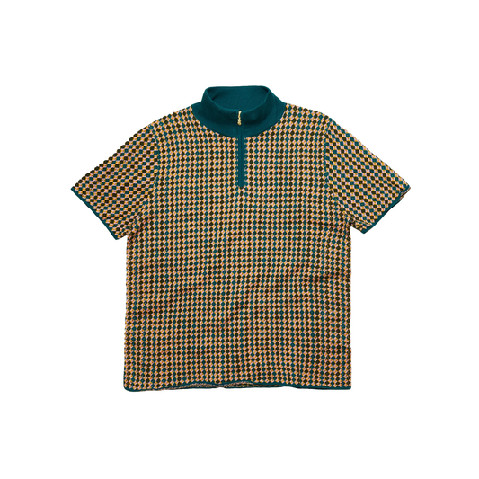 Check Knit Quarter Zip