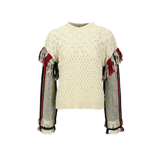 Unisex Tassel Sleeve Oversized Knit Sweater