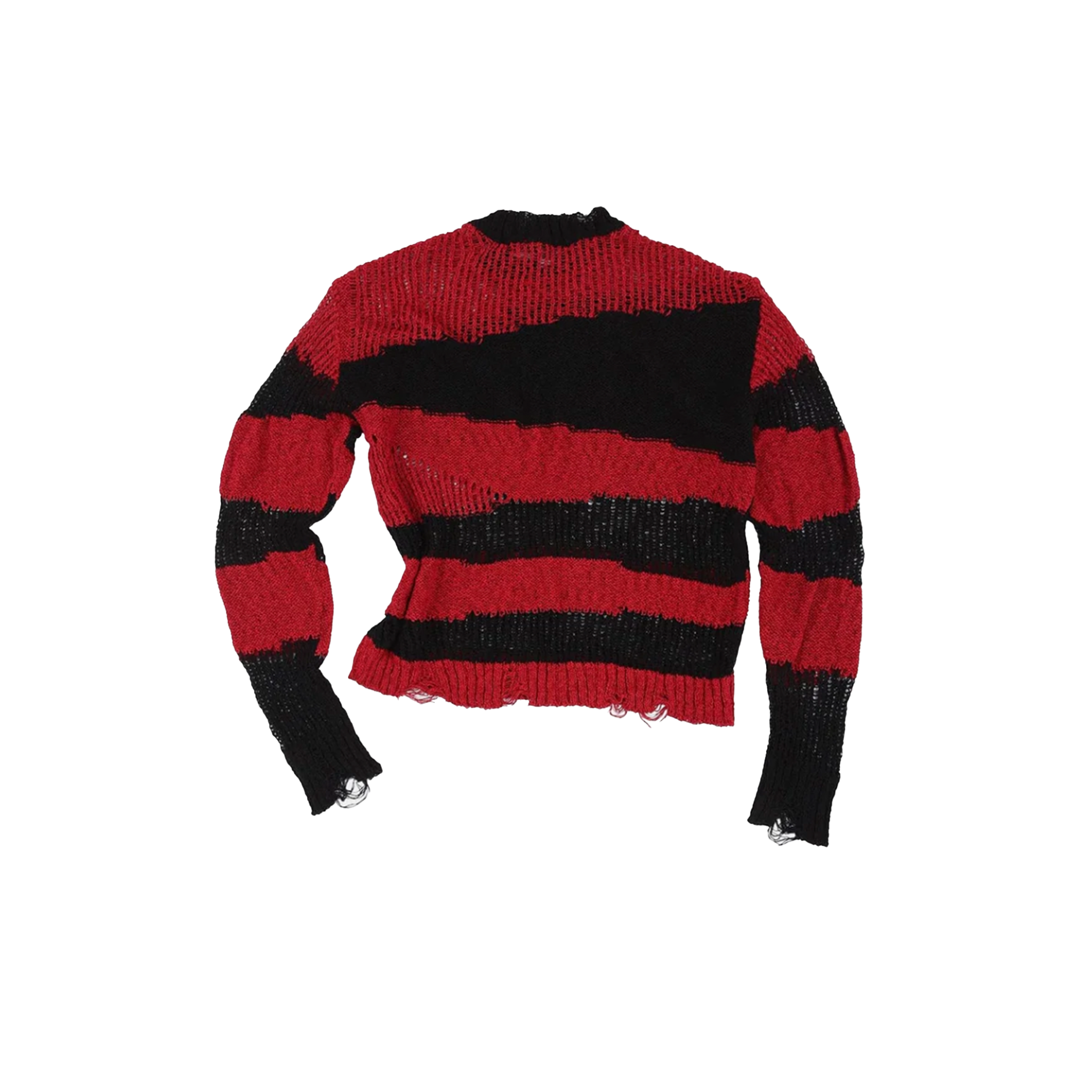 Black Red Stripe Crewneck Sweater