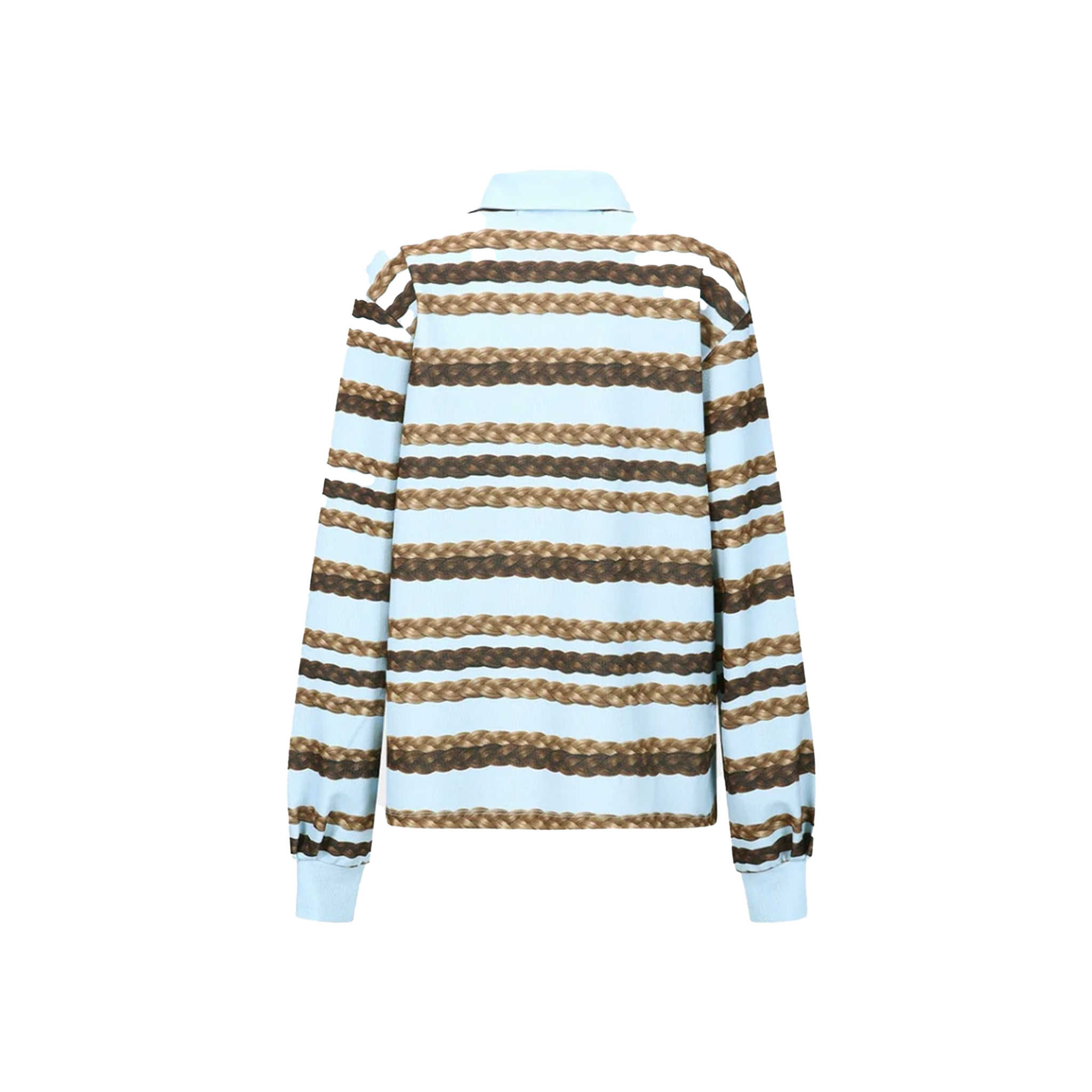 Hair Braid Stripe Collar T-Shirt