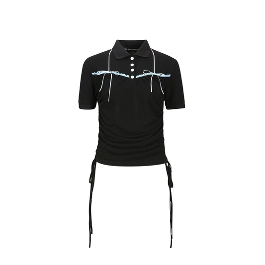 Halter String Pique Polo Shirt