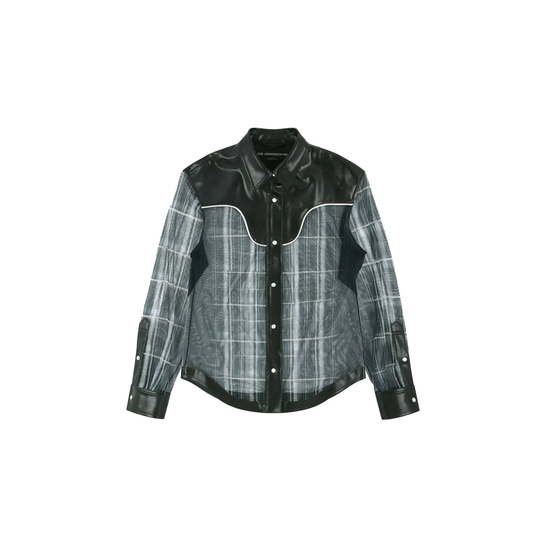 Patent Leather Combo Sheer Western Shirts
