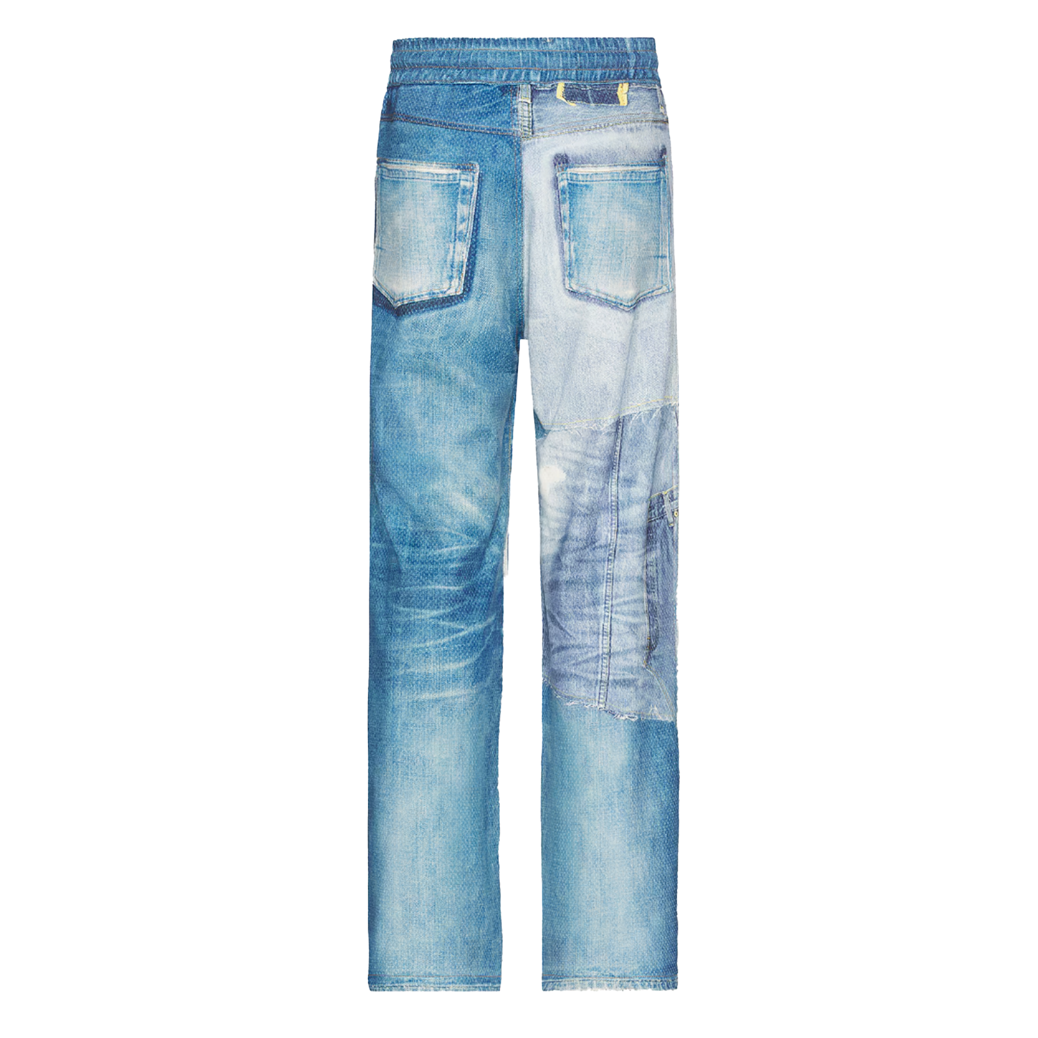 Unisex Denim Trompe L'oeil Mesh Pants