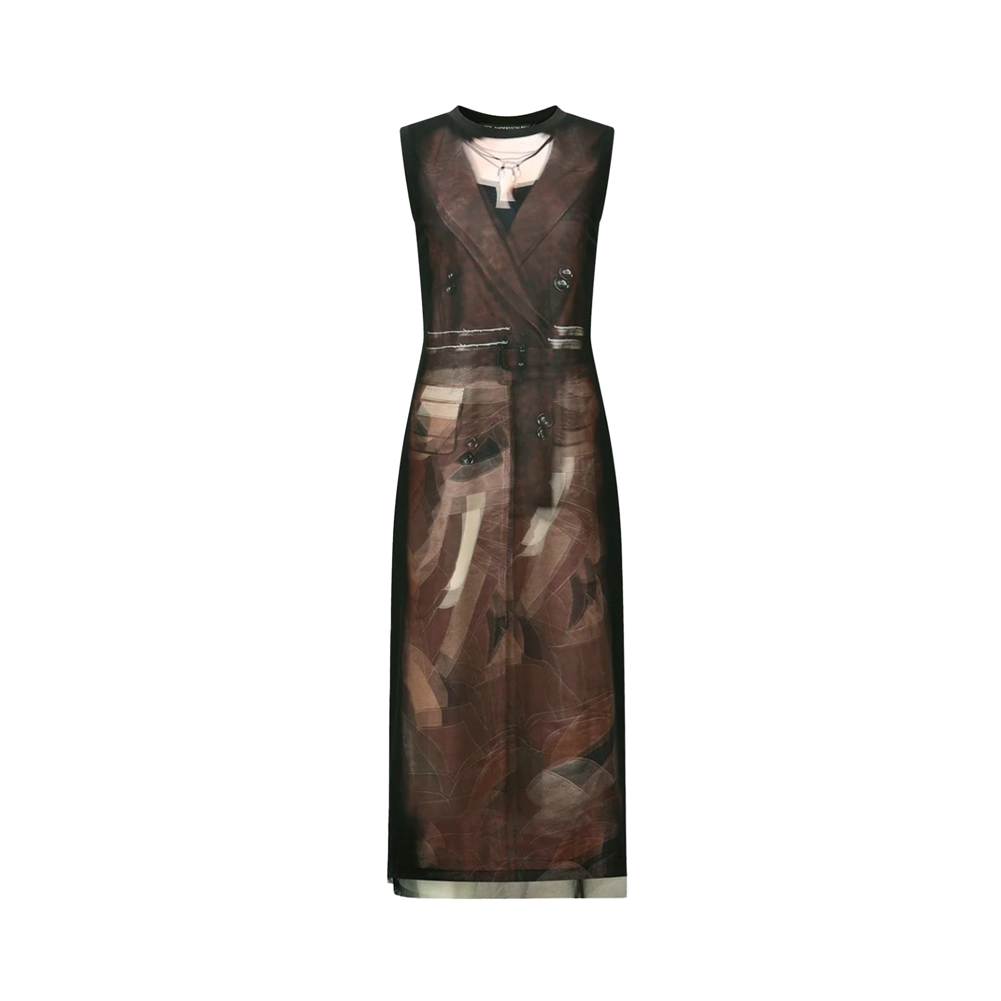 Lenticular Trench Coat Printed Jersey Dress