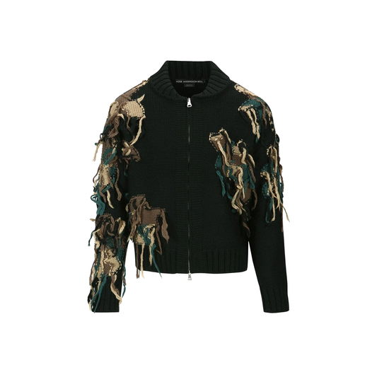 Camouflage Zip-Up Cardigan