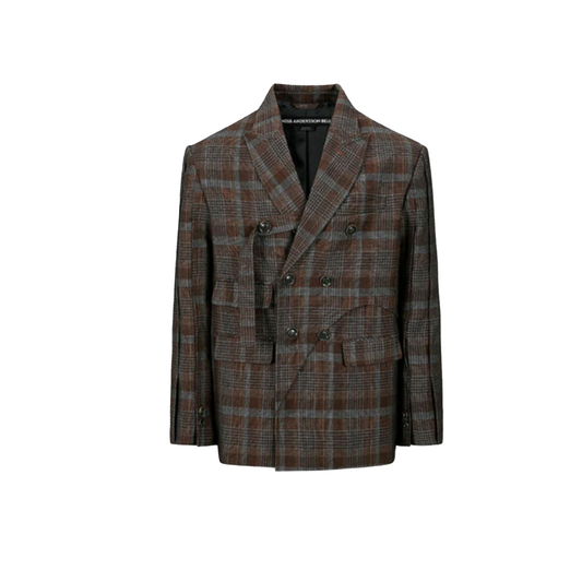 Soe Check Wrap Double Breasted Jacket
