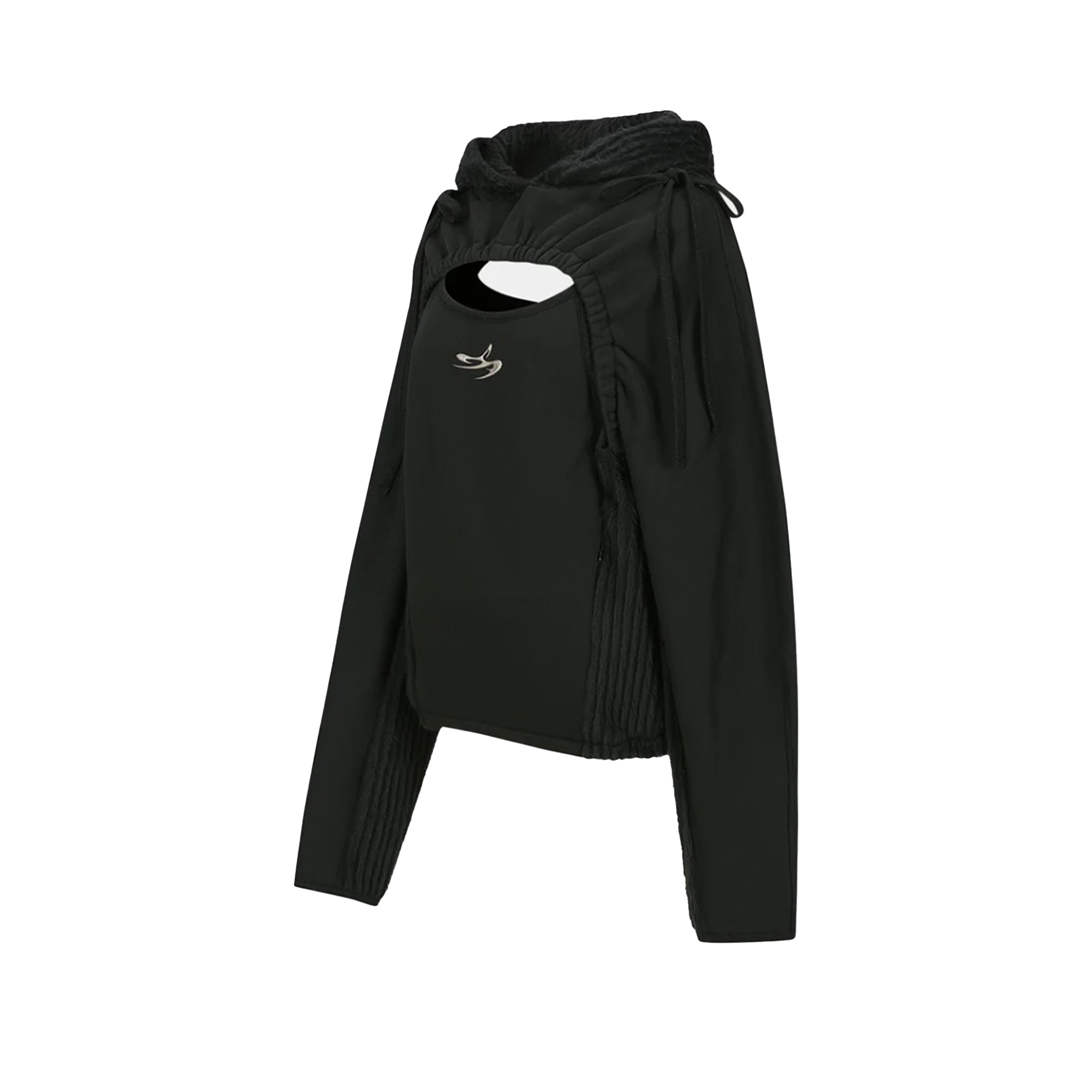 Essential Cut Out Shirring Hoodie