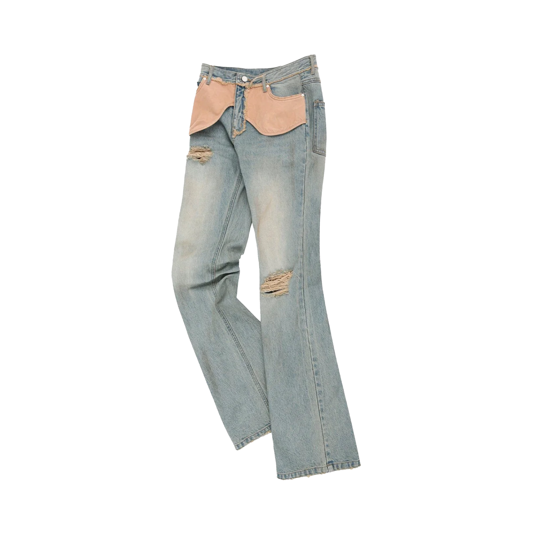 Deconstructed Dirty Wash Bootcute Jeans