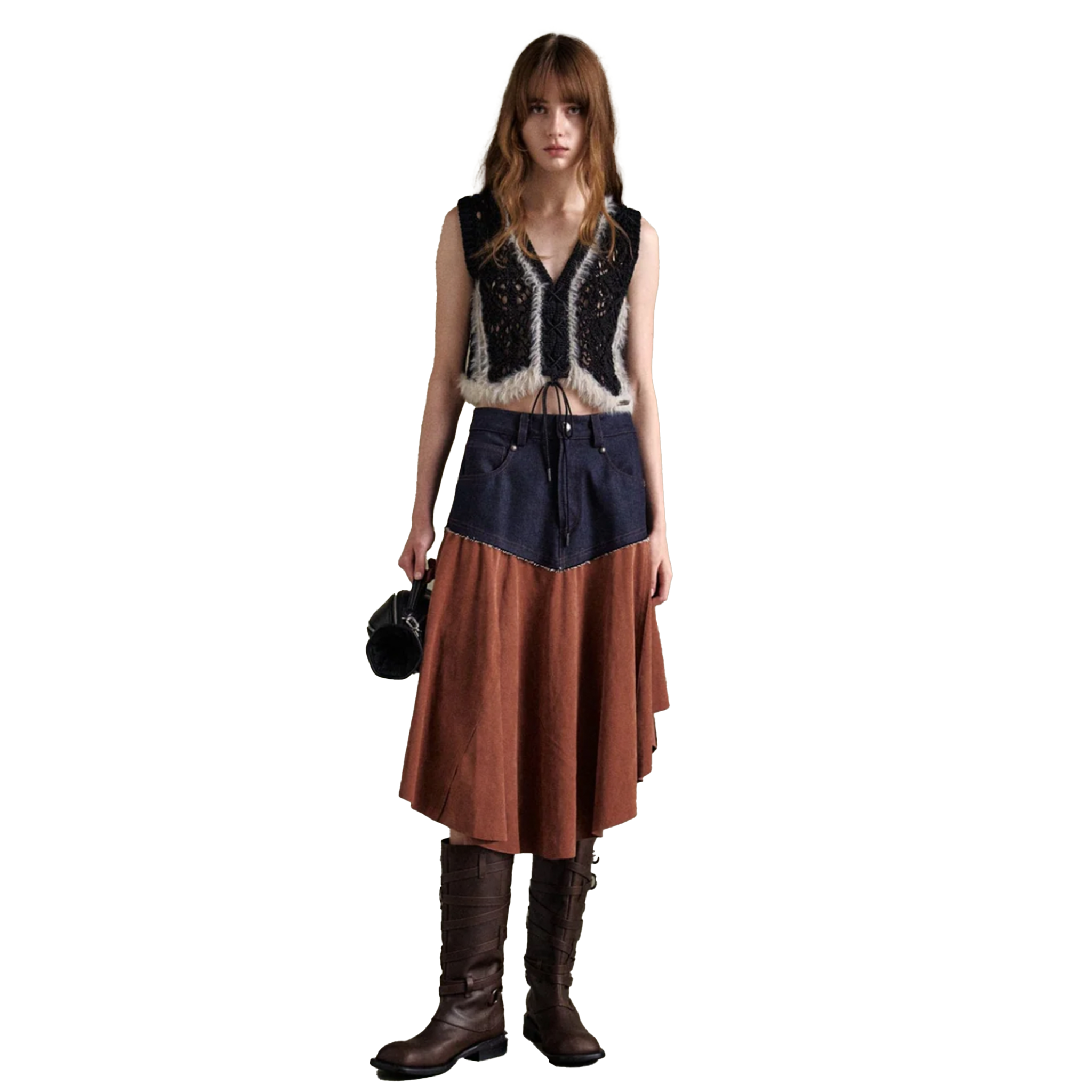 Indigo Faux Suede Fairy Skirt