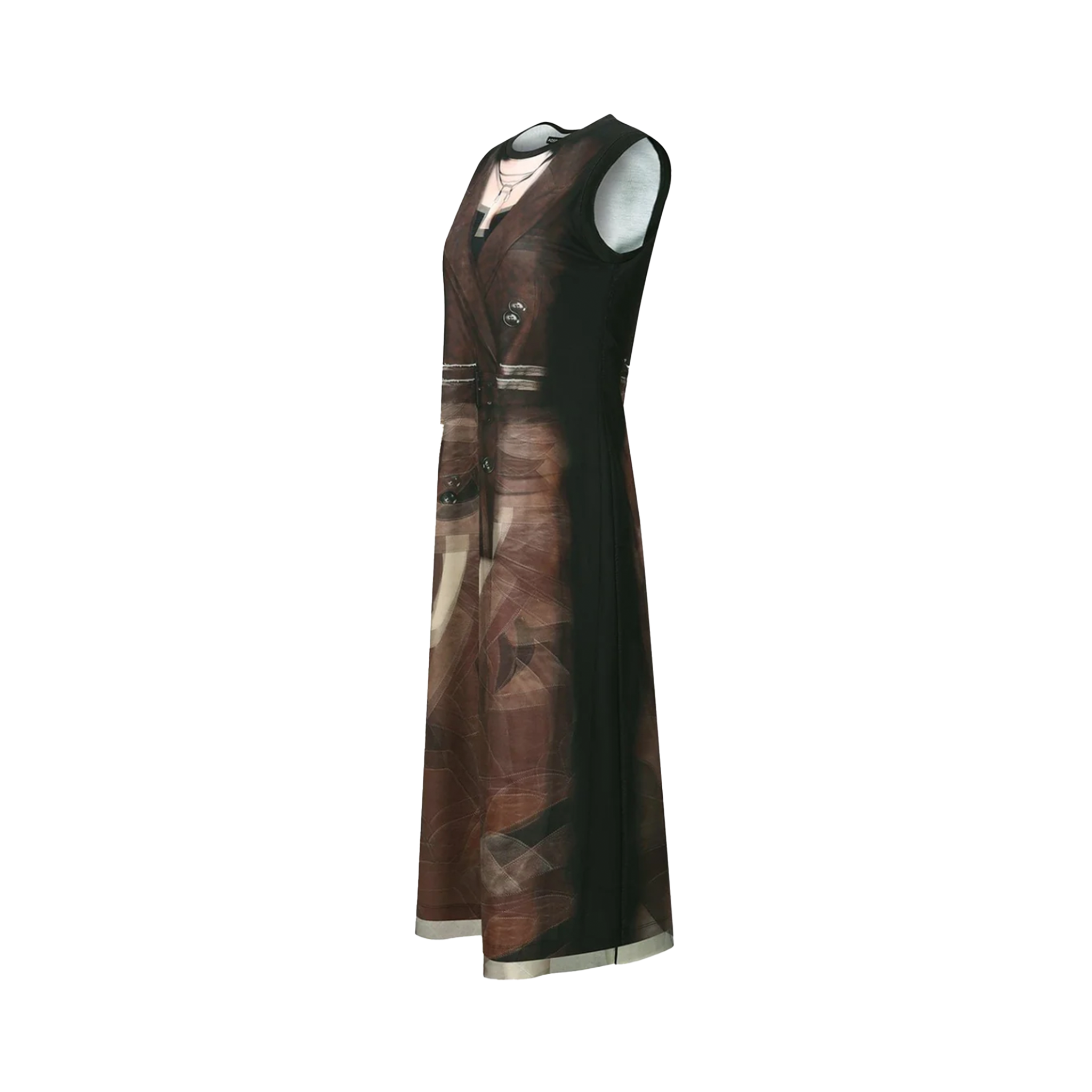 Lenticular Trench Coat Printed Jersey Dress