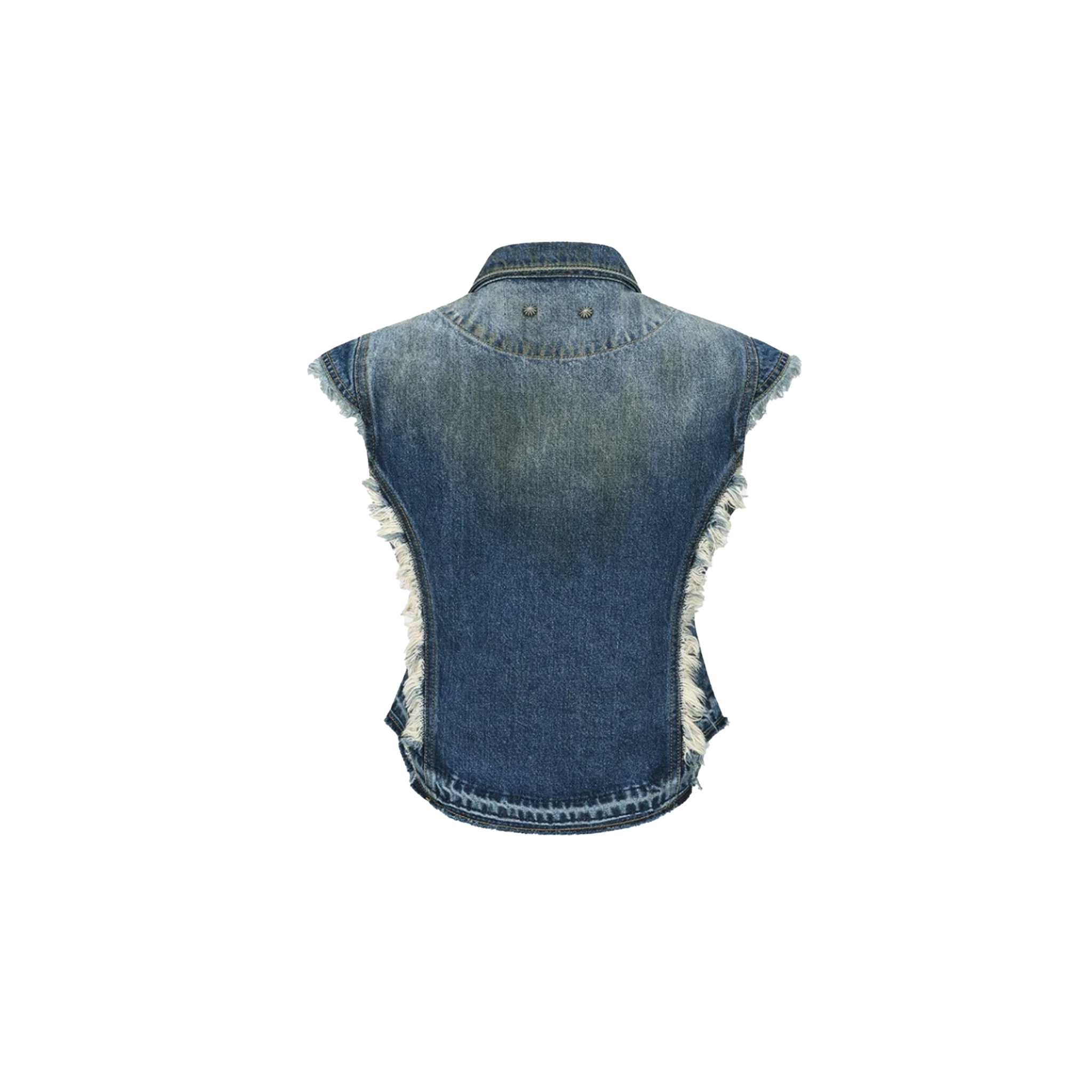 Dusty Denim Riveted Cap Sleeve Vest