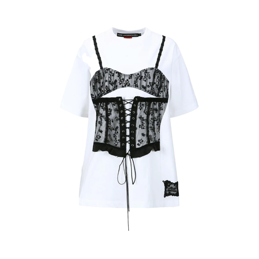 Lace Corset Oversized T-Shirt