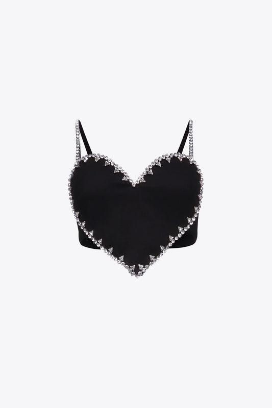 Crystal Trim Heart Top