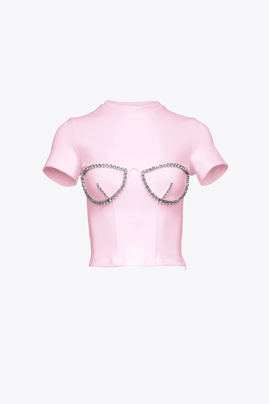 Crystal Bustier Cup T-Shirt
