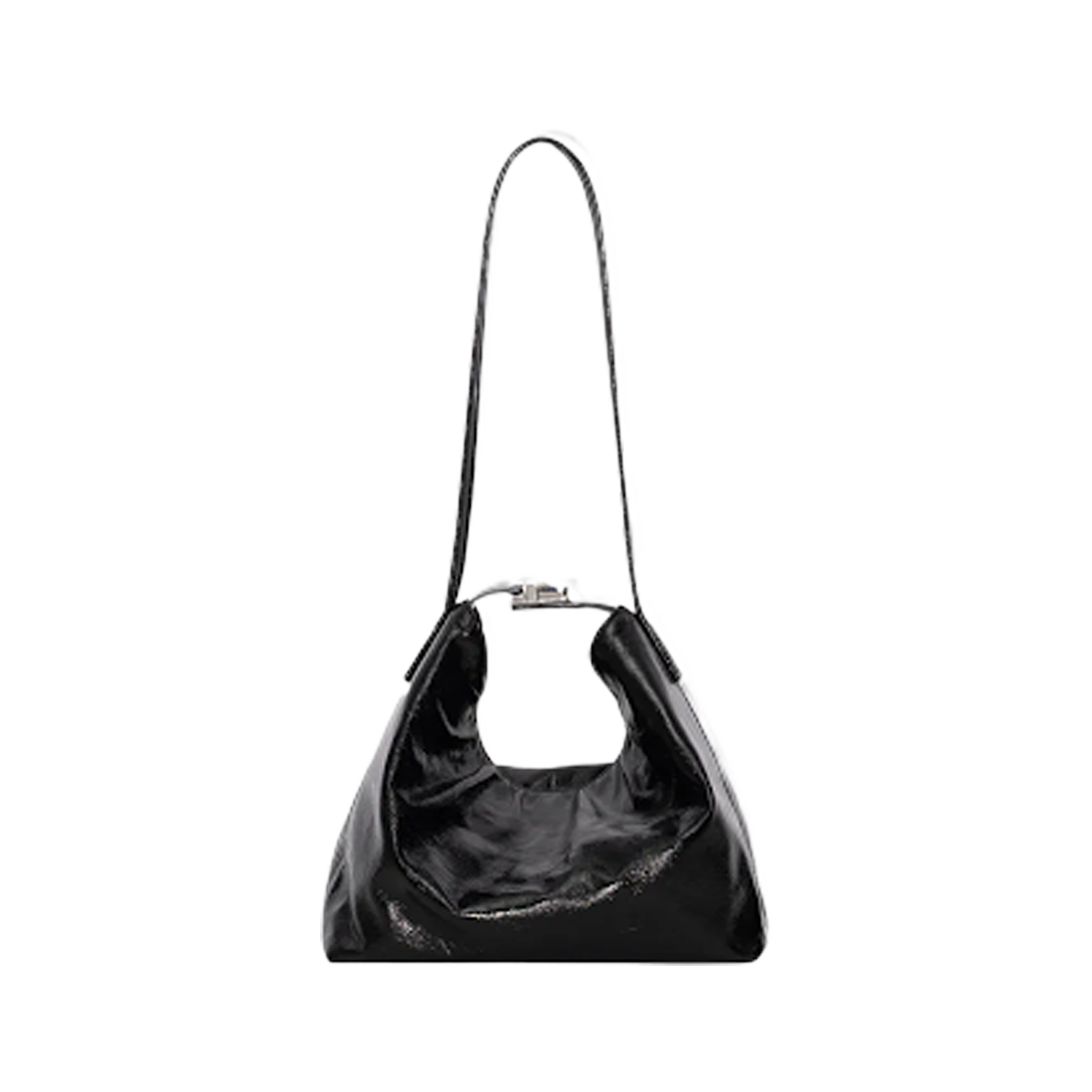 Bea Black Creased Leather