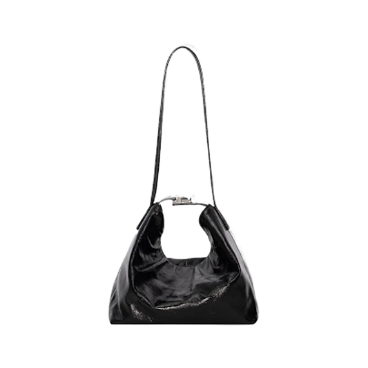 Bea Black Creased Leather