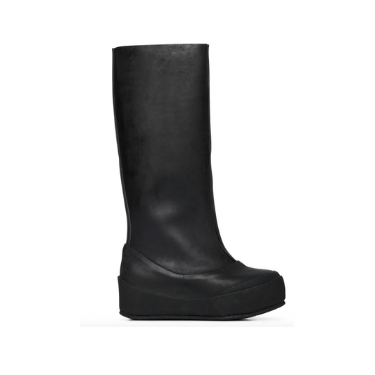 Black Rubber Tall Boots