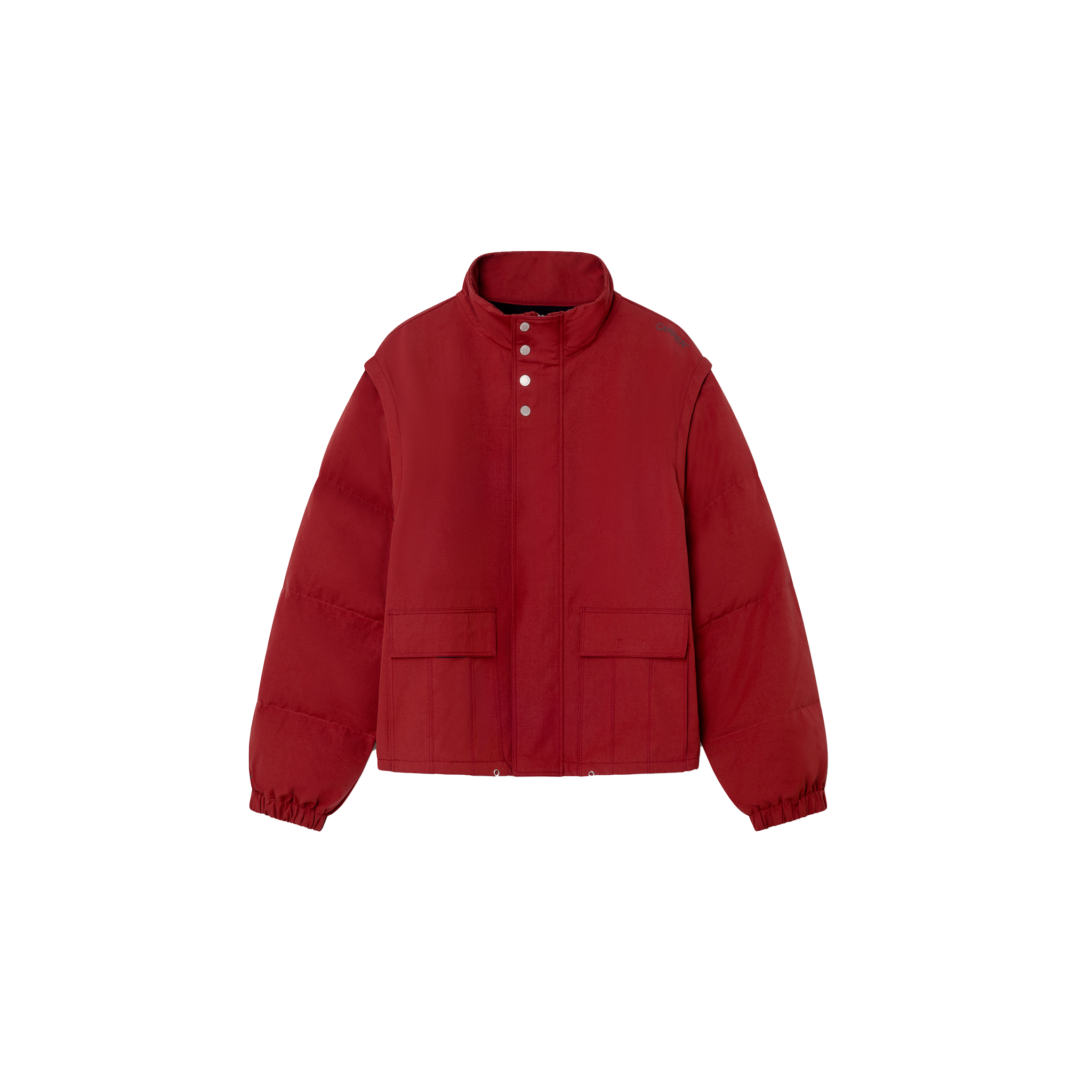 Red Zip Off Sleeve Jacket