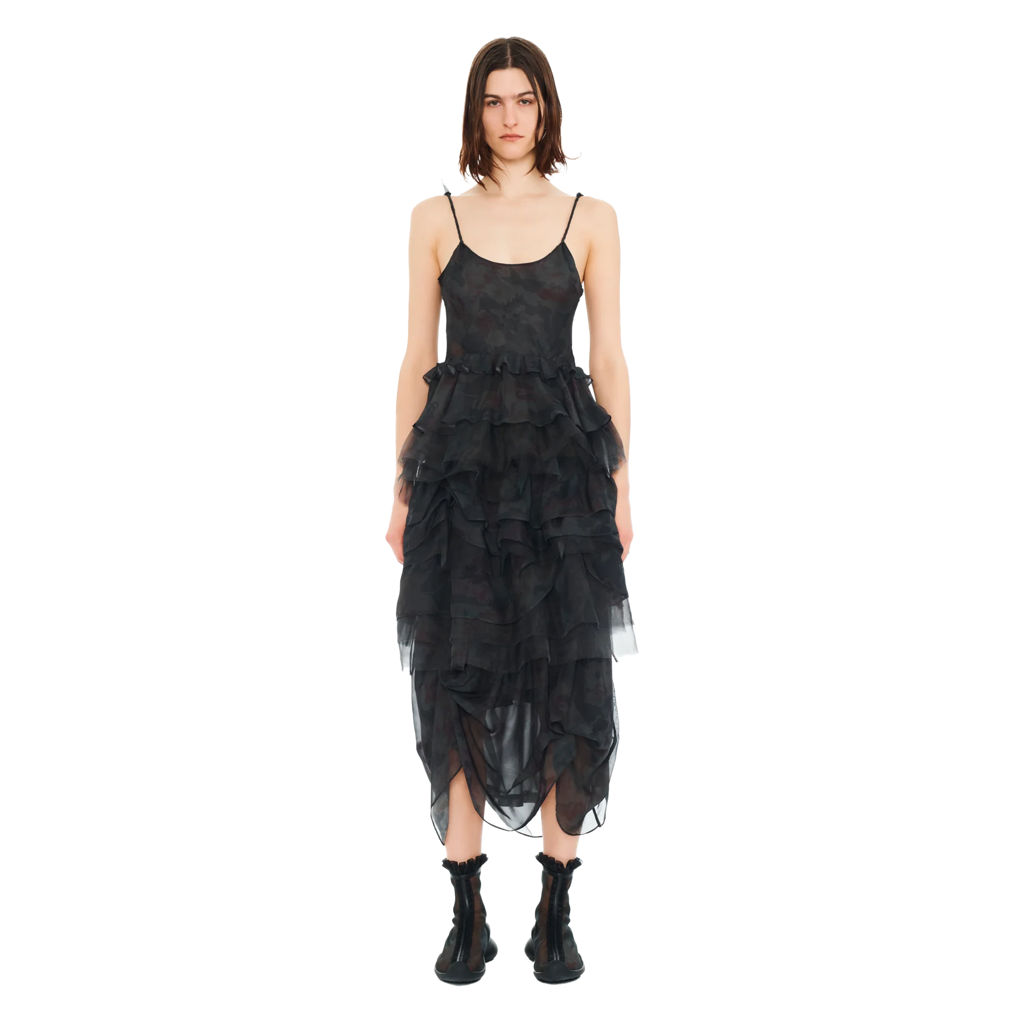 Chiffron and Organza Geranium Dress