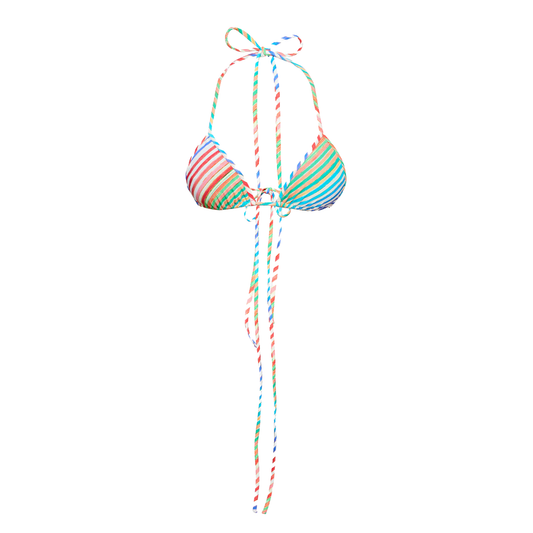 Bias Crayon Stripe String Bikini Top