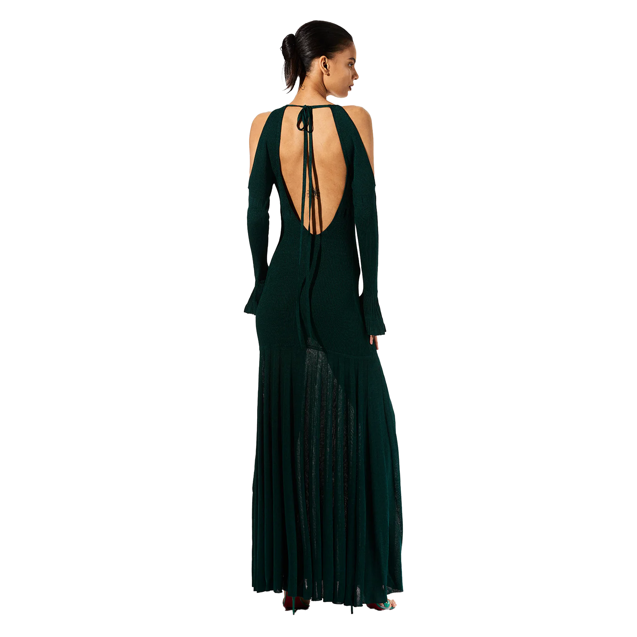 Cold Shoulder Multi-Rib Knit Maxi Dress