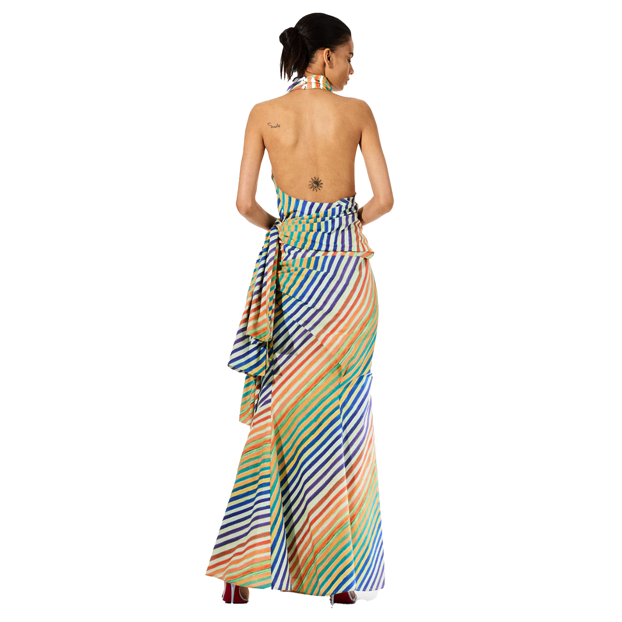 Bias Crayon Strope Sarong Blouse