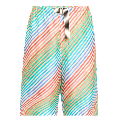 Silk Bias Crayon Stripe Relaxed Short