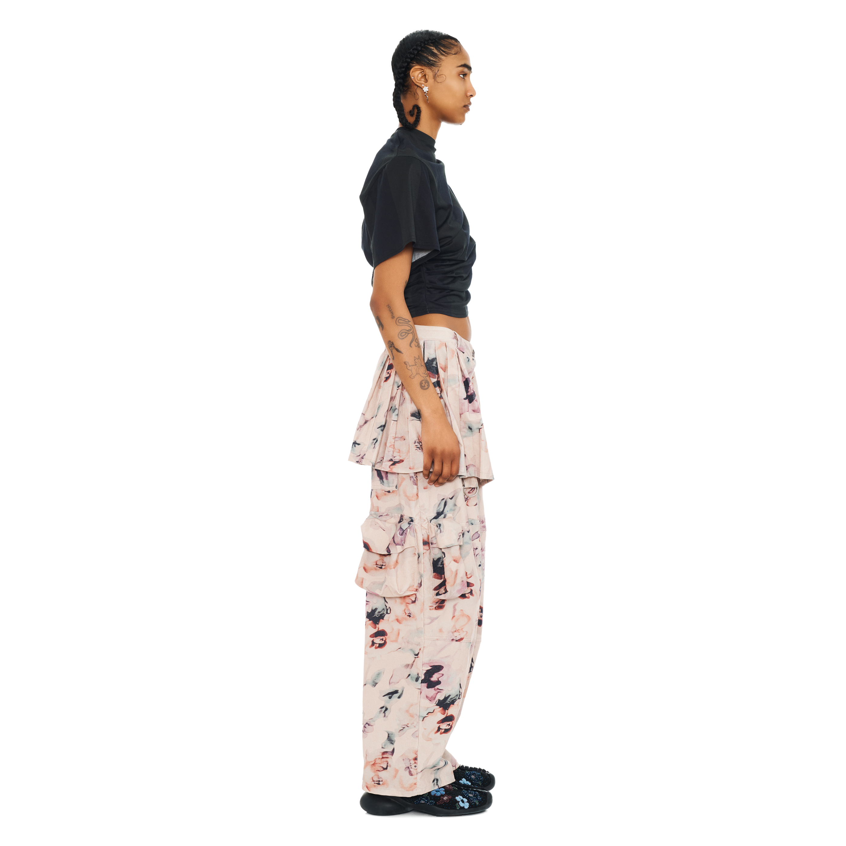 Corduroy Lawn Skirt Cargo Pant