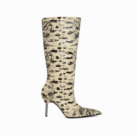 Carmine Boots Cream Lizard