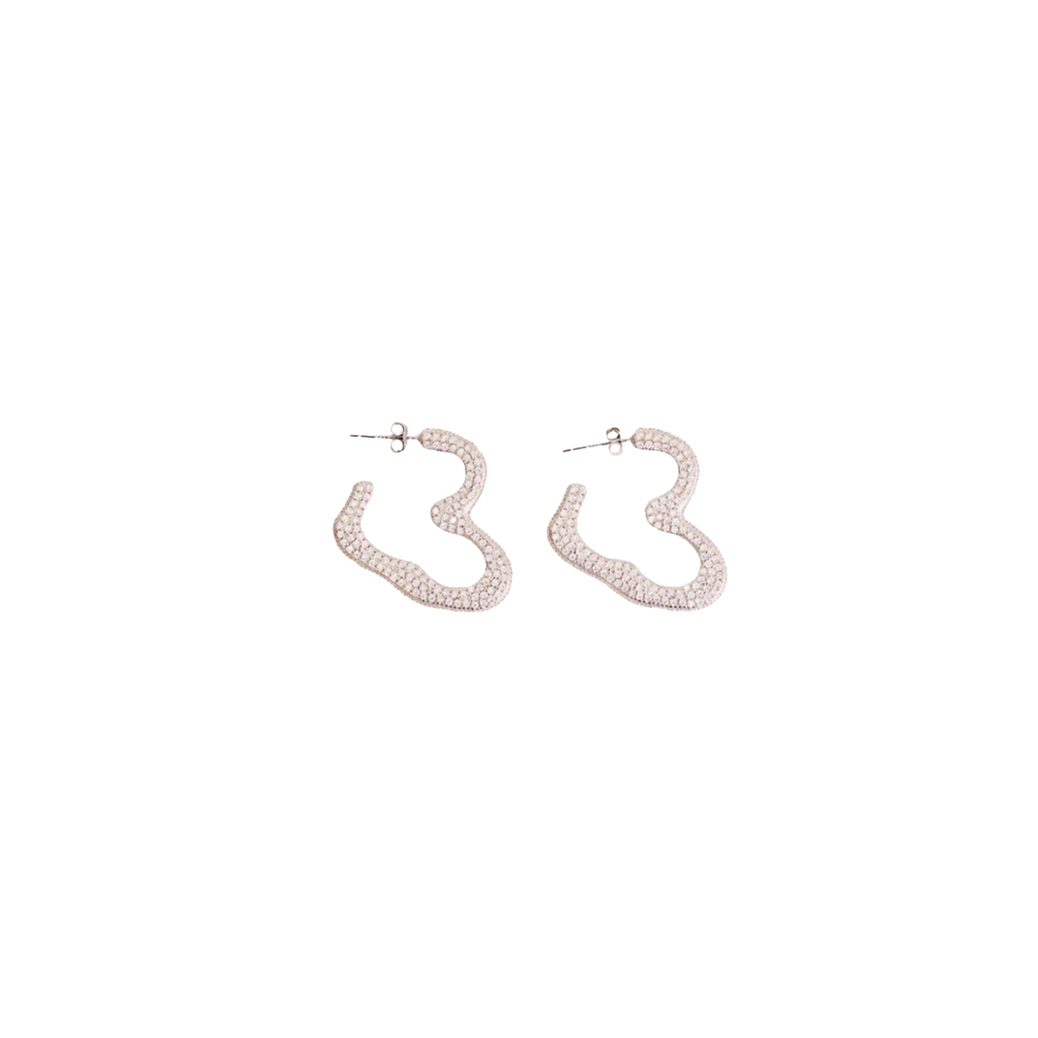 Crystal Clear Rhinestone Heart Earrings