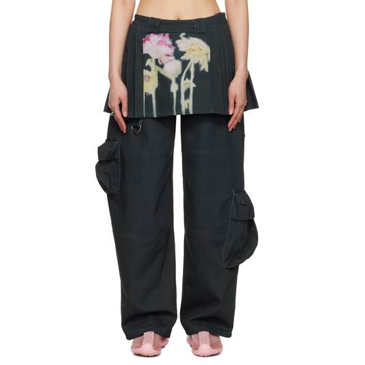 Flower Drip Lawn Skirt Cargo Pant